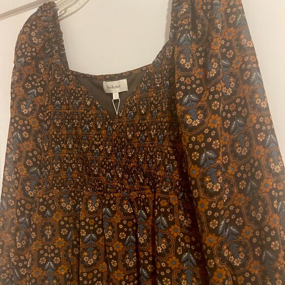 Small bohme Brown Floral Bohemian Maxi Dress (NEVER WORN) - Picture 4 of 7